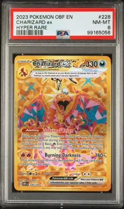 2023 POKEMON OBF EN-OBSIDIAN FLAMES HYPER RARE #228 CHARIZARD EX PSA 8 - Image 1