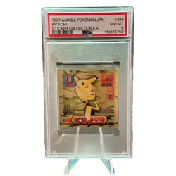 Pokemon Amada Hyper Sticker Collection Pikachu #393 PSA 8. *POP 9* - Image 1