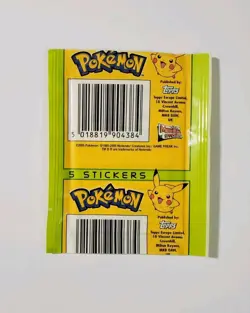 Pokemon Ultimate Stickers Merlin Topps 2005 New Sealed Booster Pack 5 Stickers - Image 2
