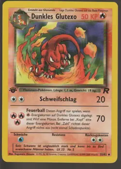 DARK CHARMELEON DUNKLES GLUTEXO Pokemon 1st Edition Team Rocket 32/82 German LP - Image 1