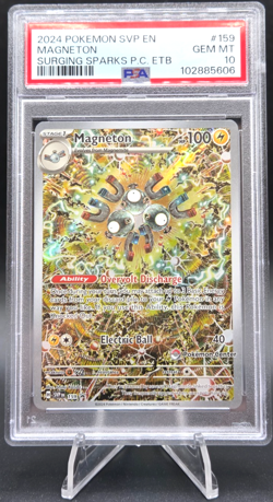 2024 Pokemon Surging Sparks POKEMON CENTER ETB PROMO SVP #159 MAGNETON PSA 10 - Image 1