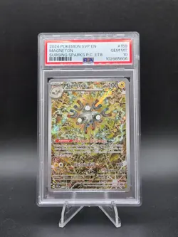 2024 Pokemon Surging Sparks POKEMON CENTER ETB PROMO SVP #159 MAGNETON PSA 10 - Image 2