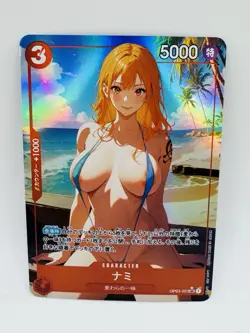 One Piece Goddess Nami Graceful Special DIY Doujin Kawaii Art Holo Card - Image 1