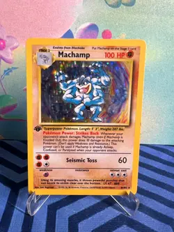 1st Edition Machamp 8/102 Base Set #8 - Holo Rare Vintage 1999 Pokemon Card LP - Image 1