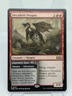 MTG-Decadent Dragon Expensive Taste (#223) Wilds of Eldraine Regular Promo - Image 1