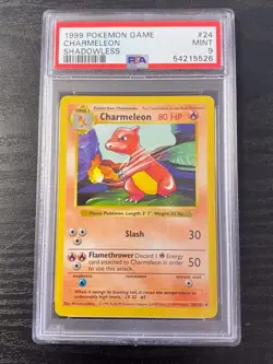1999 POKEMON SHADOWLESS CHARMELEON #24 PSA 9 MINT. - Image 1