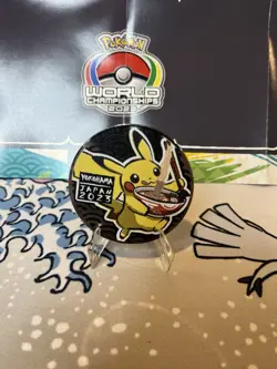 Pokemon 2023 Japan World Championship Pikachu Jumbo Coin Yokohama and Poster - Image 2