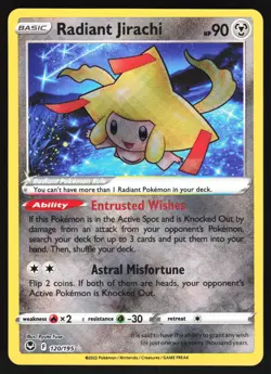 Radiant Jirachi 120/195 Pokemon SWSH12: Silver Tempest Radiant Rare NM - Image 1