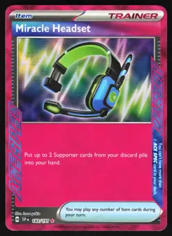 Miracle Headset 183/191 Pokemon SV08: Surging Sparks ACE SPEC Rare NM - Image 1