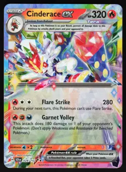 Cinderace ex - 028/142 Pokemon SV07: Stellar Crown Double Rare NM - Image 1
