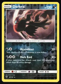 Darkrai 87/147 Pokemon SM - Burning Shadows Reverse Holo Rare NM - Image 1
