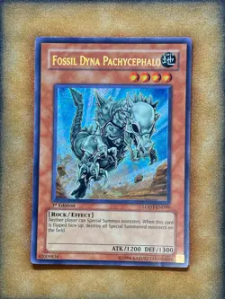 Yugioh Fossil Dyna Pachycephalo LODT-EN099 Secret Rare 1st Ed NM - Image 1