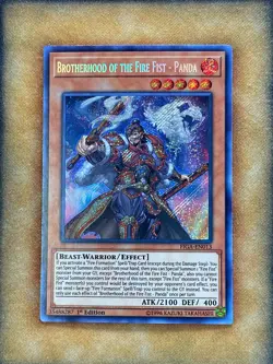 Yugioh Brotherhood of the Fire Fist - Panda FIGA-EN013 Secret Rare 1st Ed NM - Image 1