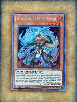 Yugioh Brotherhood of the Fire Fist - Elephant FIGA-EN012 Secret Rare 1st Ed NM - Image 1
