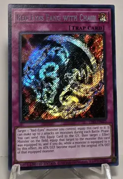 Red-Eyes Fang With Chain LDS1-EN021 Secret Rare Limited Edition Yugioh TCG NM/M - Image 1