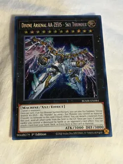 Yugioh Divine Arsenal AA-ZEUS - Sky Thunder BLMR-EN084 Secret Rare 1st Ed NM - Image 1