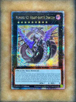Yugioh Number 92: Heart-EartH Dragon BLMR-EN077 Quarter Century Secret 1st Ed NM - Image 1