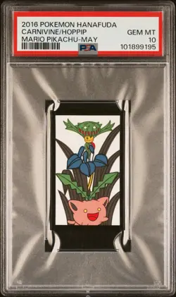 Carnivine & Hoppip PSA 10 2016 Pokemon Hanafuda Mario Pikachu May Japanese Card - Image 1