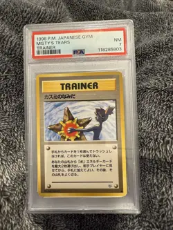 1998 Pokemon P.M. Japanese Gym Misty's Tears Trainer Card PSA NM 7 Low Pop - Image 1