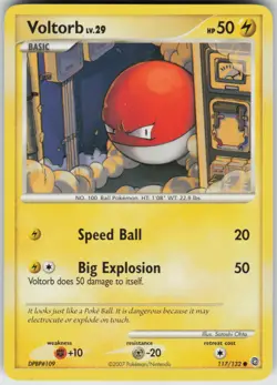 Pokemon TCG Voltorb 117/132 Secret Wonders Common card Normal - Image 1