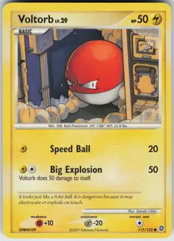 Pokemon TCG Voltorb 117/132 Secret Wonders Common card Normal - Image 1