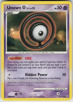 Pokemon TCG Unown [O] 70/132 Secret Wonders Uncommon card Normal - Image 1