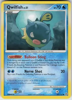 Pokemon TCG Qwilfish 101/132 Secret Wonders Common card Normal - Image 1
