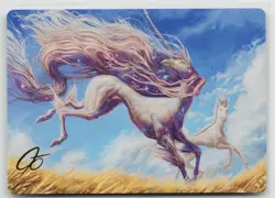 MTG Modern Horizons 3 Art Series Nyxborn Unicorn Gold Stamped x1 NM 1/54 - Image 1