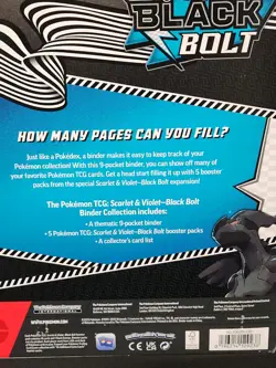 Pokemon Scarlet & Violet Black Bolt Binder Collection Set 5 Packs - Image 4
