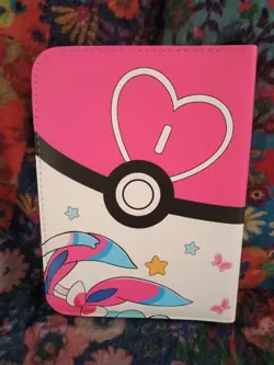 Small, Pink, Pokemon Sylveon ears, TCG, 3 Ring, Zipper Binder, Top Loading - Image 2