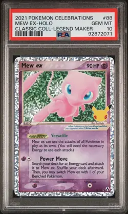 2021 Pokemon Mew EX Holo Celebrations Classic Collection 88/92 PSA 10 - Image 1