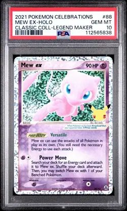 2021 Pokemon Mew EX Holo Celebrations Classic Collection 88/92 PSA 10 - Image 1