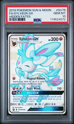PSA 10 SYLVEON GX SV76 HIDDEN FATES SHINY VAULT SUN & MOON POKEMON GEM MINT - Image 1