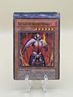 YuGiOh SD3-EN011 Thestalos the Firestorm Monarch 1st Ed. Miscut Misprint Error - Image 1