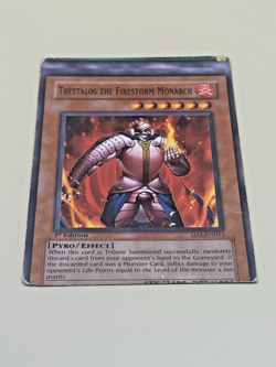 YuGiOh SD3-EN011 Thestalos the Firestorm Monarch 1st Ed. Miscut Misprint Error - Image 3