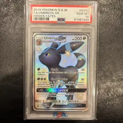 2019 POKEMON SUN & MOON HIDDEN FATES #SV69 FULL ART/UMBREON GX PSA 10 - Image 1