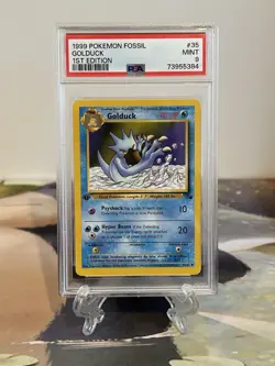 Pokemon Card 1st Edition Golduck - Fossil Set No. 35/62 - PSA 9 MINT - Image 1