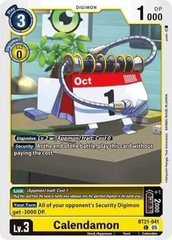 1x BT21-041 Calendamon World Convergence Digimon Card Game x1 - Image 1