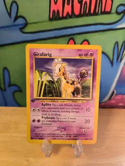 Girafarig 1st Edition 58/111 Neo Genesis Pokemon TCG Card NM VLP W Slv& T Loader - Image 1