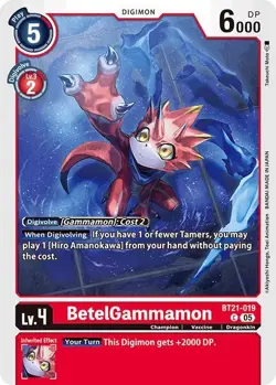 1x BT21-019 BetelGammamon World Convergence Digimon Card Game x1 - Image 1