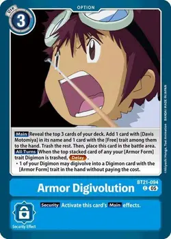 1x BT21-094 Armor Digivolution World Convergence Digimon Card Game x1 - Image 1