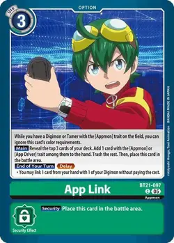 1x BT21-097 App Link World Convergence Digimon Card Game x1 - Image 1