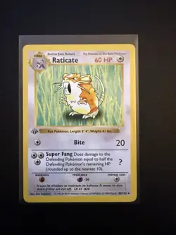 RATICATE Pokemon Card - WOTC - 1st Edition - Base Set - Shadowless - 40/102 - NM - Image 1