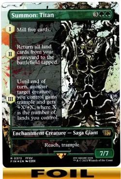 1x - Summon: Titan - FOIL BORDERLESS - (saga) - Final Fantasy - NM MTG - Image 1