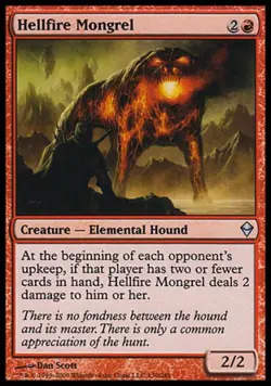 Hellfire Mongrel -Foil Medium Play MTG Zendikar - Image 1