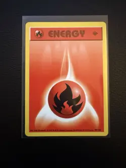 Pokemon - Fire Energy 1st Edition Base Set (Shadowless) 98/102 NM Grey Stamp - Image 1