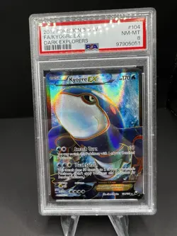 Pokemon 2012 B W Full Art Kyogre EX Dark Explorers #104 Mint PSA 8 - Image 2