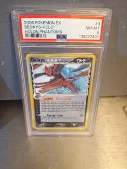 Pokemon Deoxys EX Holon Phantoms Reverse Holo Rare #3 PSA 8 - Image 1