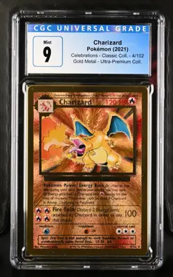 2021 Pokemon Celebrations Classic Collection UPC 4/102 Charizard METAL CGC 9 - Image 1