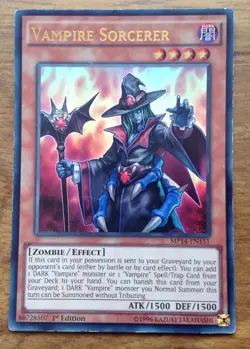 YuGiOh! Vampire Sorcerer- MP14-EN151 Ultra Rare 1st Edition Free Postage - Image 1
